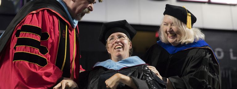 Female graduating 