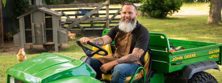 Farmer on tractor